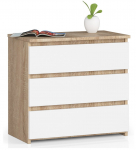 Kummut Akord CL3 3SZ CLP, valge v./sonoma tamm v., 57 cm x 60 cm x 35 cm