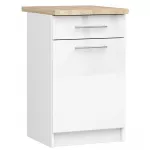Alumine k&ouml;&ouml;gikapp Akord Furniture Factory Oliwia S50 SZ1, valge v., 46 cm x 50 cm x 85 cm