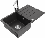 K&ouml;&ouml;givalamu koos kraaniga Mexen Bruno Rita, graniit, 79.5 cm x 49.5 cm x 20 cm, h&otilde;be/must/kroom