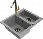 K&ouml;&ouml;givalamu koos kraaniga Mexen Carlos Flora, graniit, 58.2 cm x 47.5 cm x 17.7 cm, kuldne/must/hall