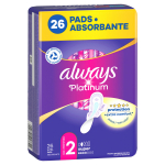 H&uuml;gieenisidemed Always Platinum Super Size 2 Long, 26 tk