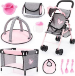 Vanker koos tarvikutega Bayer Buggy 21533AB, must v./roosa v./hall v.