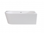 Vann, teisaldatav Besco Zoya, 150 cm x 75 cm x 58 cm, nurga-, valge/grafiit