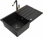 K&ouml;&ouml;givalamu koos kraaniga Mexen Bruno, vaik/graniit, 79.5 cm x 49.5 cm x 20 cm, must