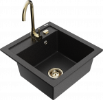 K&ouml;&ouml;givalamu koos kraaniga Mexen Vito, vaik/graniit, 49 cm x 52 cm x 21 cm, must