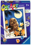 Maalimine numbrite j&auml;rgi Ravensburger CreArt Owl In The Moonlight, sinine v./pruun v., 13 x 18 cm