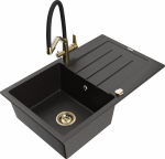 K&ouml;&ouml;givalamu koos kraaniga Mexen Bruno Duo, graniit, 79.5 cm x 49.5 cm x 20 cm, kuldne/must