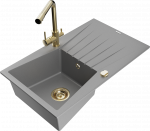 K&ouml;&ouml;givalamu koos kraaniga Mexen Cesar, graniit, 77.5 cm x 47 cm x 20 cm, grey+gold