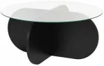 Kohvilaud Nordure Aeris, l&auml;bipaistev v./must v., 75 cm x 75 cm x 35 cm