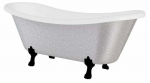 Vann, teisaldatav Besco Amelia Glam, 190 cm x 77 cm x 69 cm, ovaalne, h&otilde;be/must