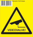 Hoiatuskleebis VIDEOVALVE, 0.1 m x 10 cm