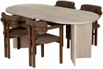 S&ouml;&ouml;gitoa komplekt Kalune Design Meridia 4, pruun v./p&auml;hklipuu v./travertine v.