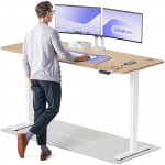 Arvutilaud reguleeritava k&otilde;rgusega Desktronic HomePro, 200 cm x 80 cm, 63 - 128 cm, valge v./bamboo v.