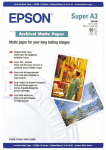 Fotopaber Epson Archival Matte C13S041340, A3+
