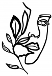 Seinadekoor Wallity Woman Face Behind The Branch, 39 cm x 57 cm