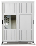 Riidekapp Kalune Design Fuga 140, valge v., 60 cm x 140 cm x 216 cm, peegliga