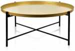 Kohvilaud Mondex Lucas, kuldne v./must v., 76.5 cm x 76.5 cm x 32 cm