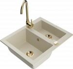 K&ouml;&ouml;givalamu Mexen Carlos 6518581500-69+670200-50+66921-50, graniit, 58 cm x 47 cm x 17.7 cm, kuldne/beež