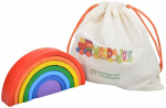 Arendav m&auml;ng Wood&Joy Waldorf Rainbow, 12 cm, mitmev&auml;rviline, 7 tk