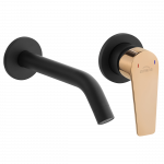 Peidetud valamusegisti Invena Midnight, must/roosa kuld