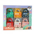 &Otilde;ppekomplekt, tabalukud Unlock Train Team, 9 cm, mitmev&auml;rviline, 12 tk