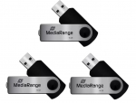 USB m&auml;lupulk MediaRange MR910-3, h&otilde;be v./must v., 16 GB