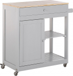 Ratastega riiul Beliani Trapani, helehall v., 43 cm x 75 cm x 87 cm