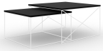 Kohvilaudade komplekt ADRK Licco 2in1, l&auml;bipaistev v./valge v./must v., 65 - 75 cm, 2 tk