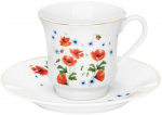 Kohvi- / teeserviis Domotti Poppies, 0.220 l, portselan, valge v./punane v., 12 tk.