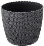 Lillepott Lamela Magnolia Jersey, plastik, &Oslash; 11 cm, must v.