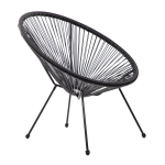Tugitool Homla Acapulco Fiesta 891958, must v., 70 cm x 73 cm x 80 cm