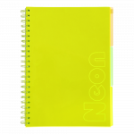 Vihik matemaatika/f&uuml;&uuml;sika/keemia Zibi Neon, ruuduline, A4, 120 lehte, Kollane