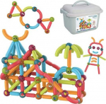 Magnetkonstruktor Woopie Sticks, 128 tk, mitmev&auml;rviline