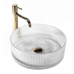 Vannitoa kraanikauss Rea Ingrid, klaas, 36 cm x 36 cm x 11.5 cm, l&auml;bipaistev v.