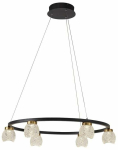 Valgusti rippuv CristalRecord Fany 99-936-30-101, LED, 3000 &deg;K, 6 x 5 W, kuldne v./valge v. / must v.
