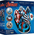 Puidust pusle Trefl Marvel Heroes Fearless Capitan America, 48 cm x 20 cm, 160 tk, mitmev&auml;rviline