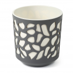 Lillepott Lamela Duet 762-18, plastik, valge v./hall v.