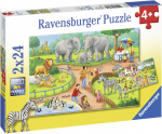 Pusle 2in1 Ravensburger Day in the zoo 078134, 26 cm x 18 cm, 48 tk, mitmev&auml;rviline