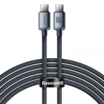 Juhe Baseus Crystal Shine Series, USB-C, 200 cm, must v., 100 W
