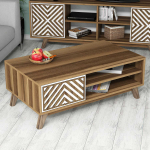 Kohvilaud Kalune Design Ynci, valge v./p&auml;hklipuu v., 105 cm x 60 cm x 38.2 cm