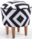 Tumba Hanah Home Luiz, valge v./must v., 42 cm x 42 cm x 42 cm