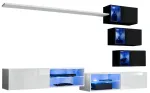 Sektsioonkapp ASM Switch XXIV, valge v./must v., 250 cm x 40 cm x 150 cm