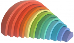 Arendav m&auml;ng Wood&Joy Pastel Colour Rainbow, 20 cm, mitmev&auml;rviline, 12 tk