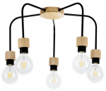 Valgusti rippuv Britop Eclait 5834574, E27, 5 x 40 W, must v./puidu v.