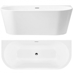 Vann, sisseehitatav Rea Olimpia, 170 cm x 79 cm x 58 cm, ovaalne, valge v.