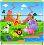 Laste kummut Kocot Kids Babydreams Safari, roheline v./mitmev&auml;rviline, 41 cm x 80 cm x 80.5 cm