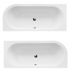 Vann, sisseehitatav Besco Avita Slim, 170 cm x 75 cm x 41.5 cm, parempoolne, valge
