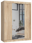 Riidekapp Akord 150 CLP, sonoma tamm v., 60 cm x 150 cm x 200 cm, peegliga