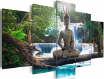 Akr&uuml;&uuml;lklaasi reproduktsioon Artgeist Buddha and Waterfall, 40 cm x 100 cm
