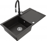 K&ouml;&ouml;givalamu koos kraaniga Mexen Leo Metallic black/gold+Black, graniit, 90 cm x 50 cm x 19 cm, metallic black/gold+black